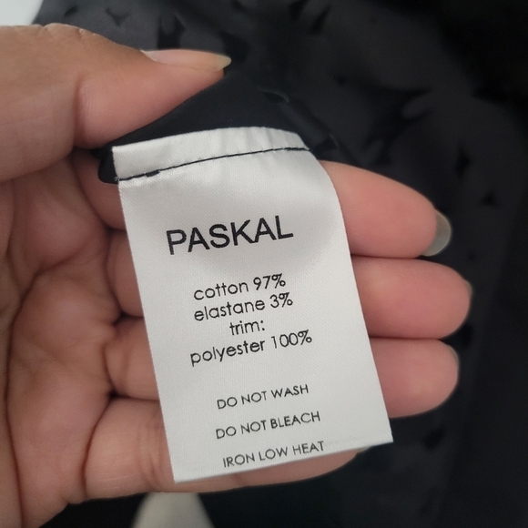 Paskal Black Short Sleeve Dress with Laser Cut Details NWT - Picture 13 of 14